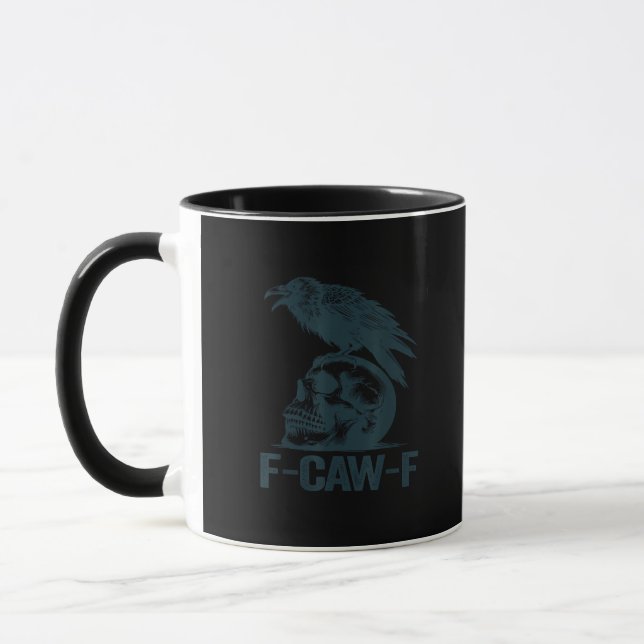 Taza Crow F-Caw-F Retro Crow Lover Funny (Izquierda)