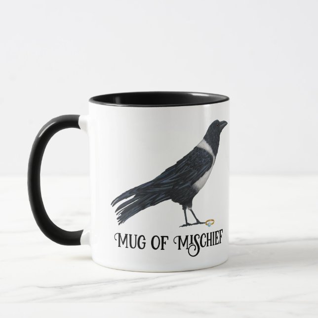 Taza Crow y Ring Mug malicioso (Izquierda)