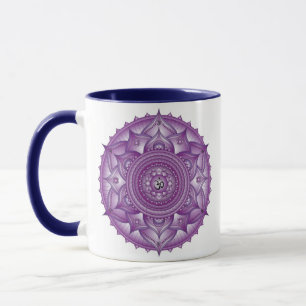 Taza Crown Chakra Mandala Two Tone Mug
