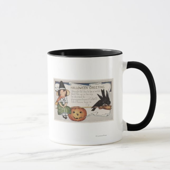 Taza Crows de saludo de Halloween (Derecha)