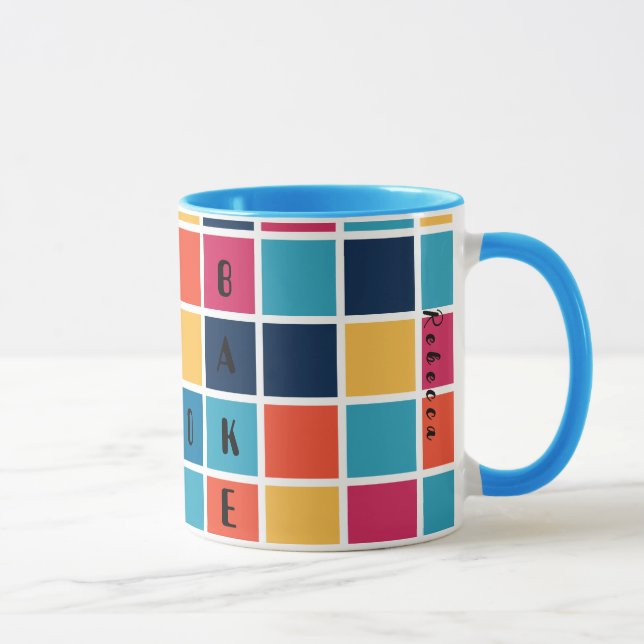 Taza Crucigrama de cuadrados de color (Derecha)