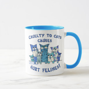 Taza Crueldad de los felinos con heridas