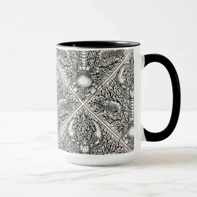 Taza Crustáceo en blanco y negro (Derecha)