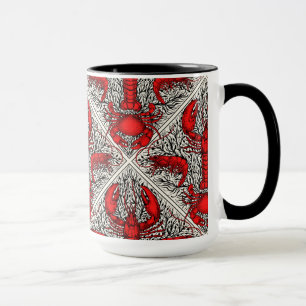 Taza Crustáceo en rojo, negro y marfil