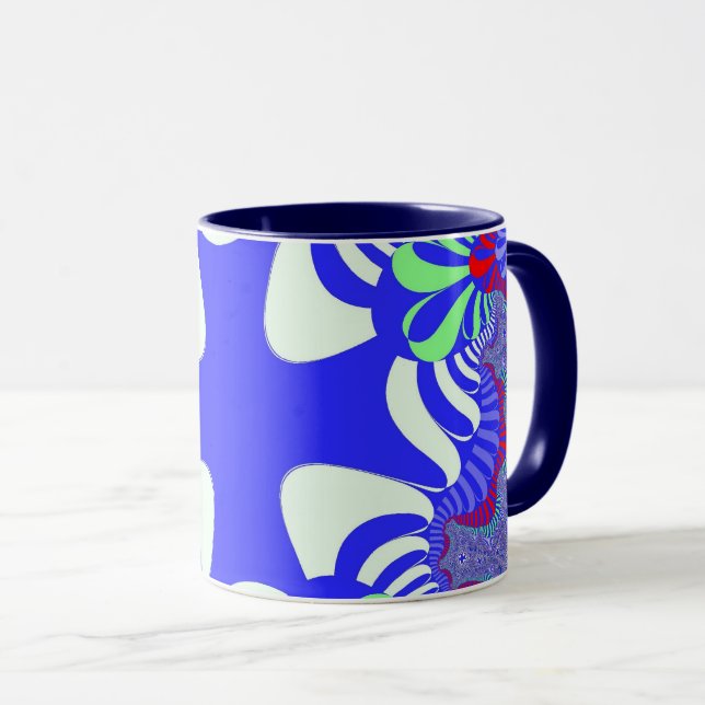 Taza Cruz azul retro (Anverso derecho)