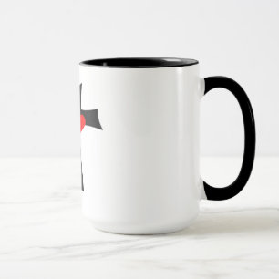 TAZA CRUZ CON CORAZÓN ROJO