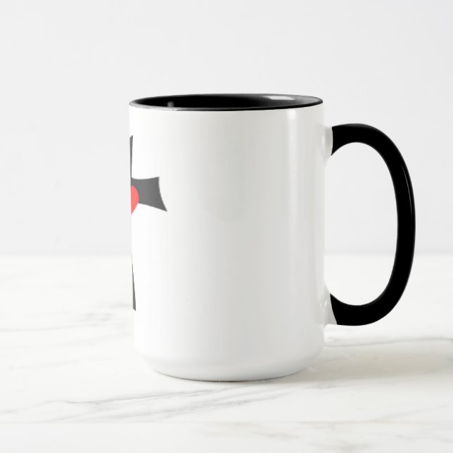 TAZA CRUZ CON CORAZÓN ROJO (Derecha)