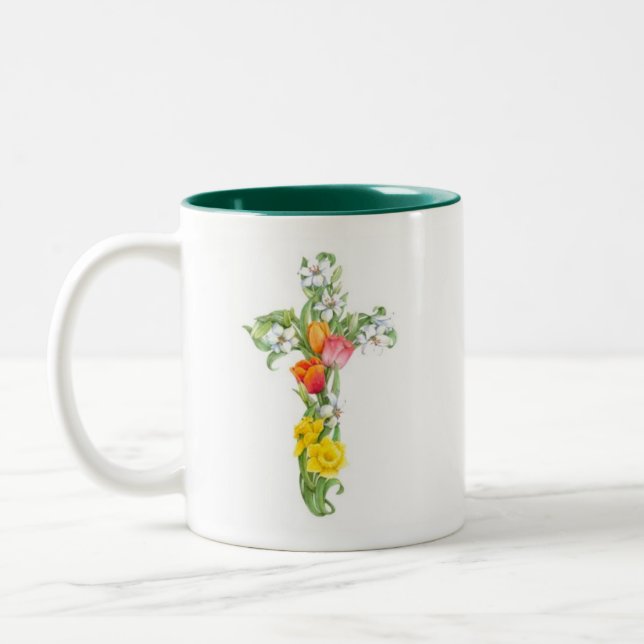 Taza cruzada - narciso y tulipán (Izquierda)