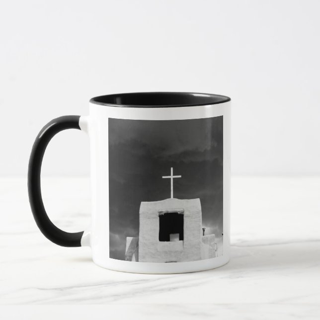 Taza Cruzar la iglesia más antigua, San Miguel, Santa F (Izquierda)