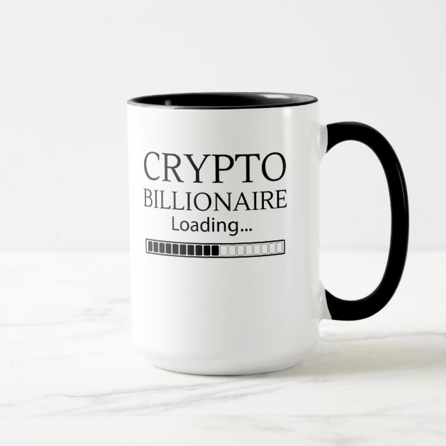 Taza Crypto billionaire loading funny online trading (Derecha)
