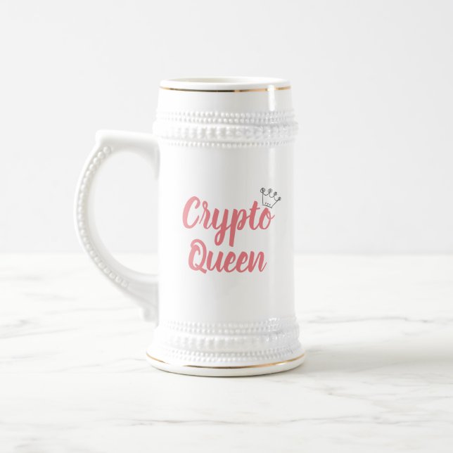Taza Crypto de señora Cryptocurrency Crown $ de la (Izquierda)