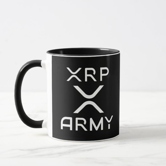 Taza Crypto Meme Hodl Cryptocurrency XRP Army (Izquierda)
