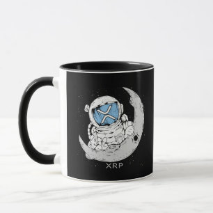 Taza Crypto Meme XRP Criptocurrency Cute Astronaut Moon