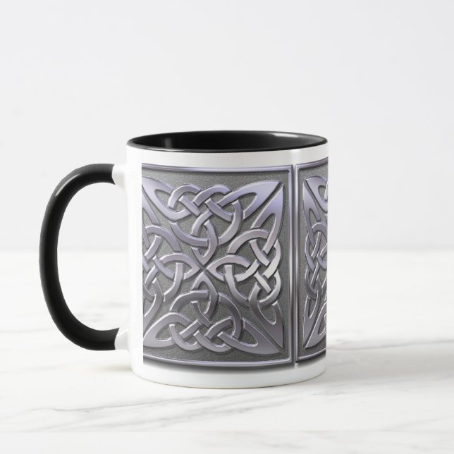 Taza Cuadrado celta - plata (Izquierda)