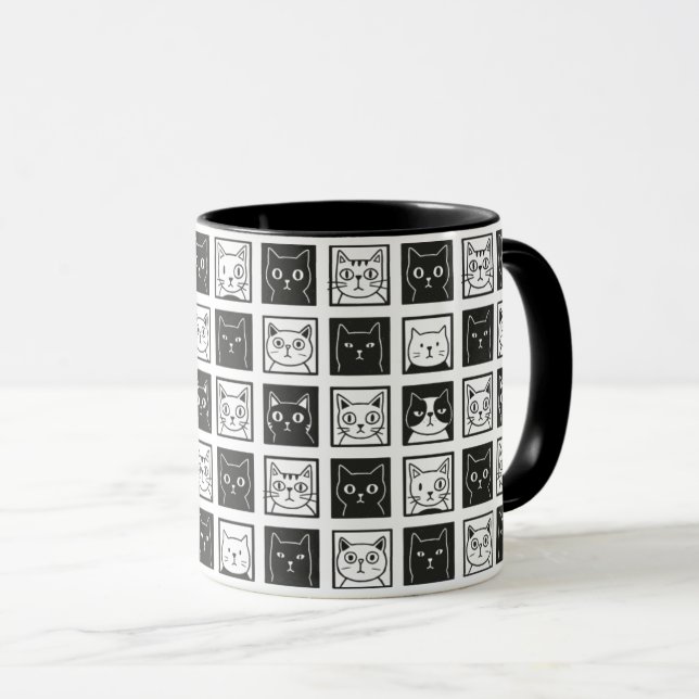 Taza Cuadrado de gatos (Anverso derecho)