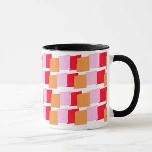 Taza Cuadrados caprichosos rojo naranja rosa