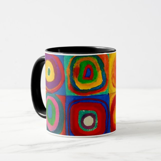 Taza Cuadrados con círculos, resumen, Wassily Kandinsky (Anverso izquierdo)