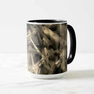 Taza Cuadrados cruzados manchados con 'trazos de pincel