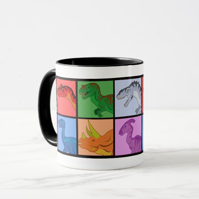 Taza Cuadrados de dinosaurios (Anverso izquierdo)