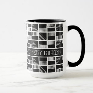 Taza Cuadrados geométricos personalizados de texto