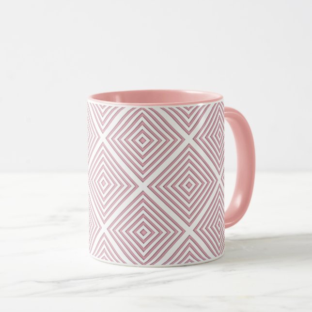 Taza Cuadrados geométricos rosados (Anverso derecho)