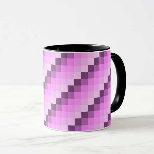 Taza Cuadrados rosa y púrpura (Anverso derecho)
