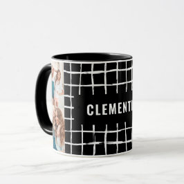 Taza Cuadrícula blanca y negra 4 foto moderna mínima si