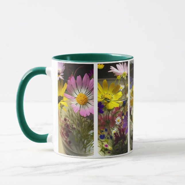 Taza Cuadrícula de flores #1 (Izquierda)