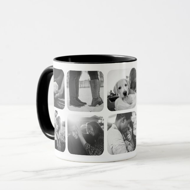 Taza Cuadrícula de plantilla de 10 fotografías en blanc (Anverso izquierdo)