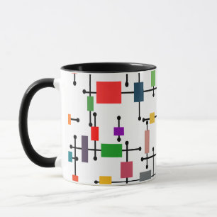 Taza Cuadrícula grande moderna de mediados de siglo