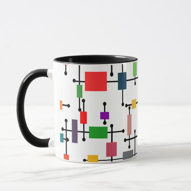 Taza Cuadrícula grande moderna de mediados de siglo (Izquierda)