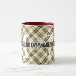 Taza Cuadrícula moderna de Búfalo con monograma de Navi
