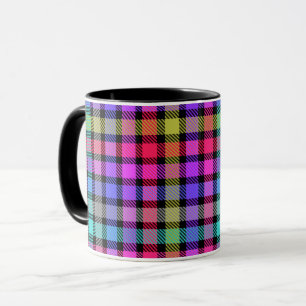 Taza Cuadro de Madras Brillante Arcoíris