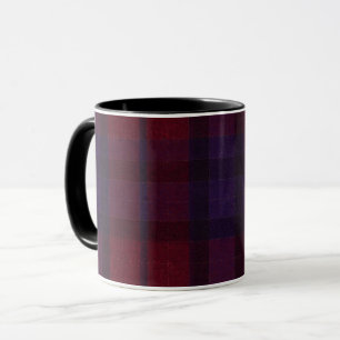 Taza Cuadro Escocés Acojedor Burgundy Granate Púrpura