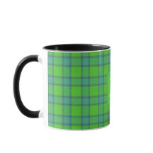 Cuadro escocés verde y azul tartán monograma nombr