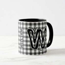 Taza Cuadro Negro (Nombre de Monograma Antiguo) Café Vi