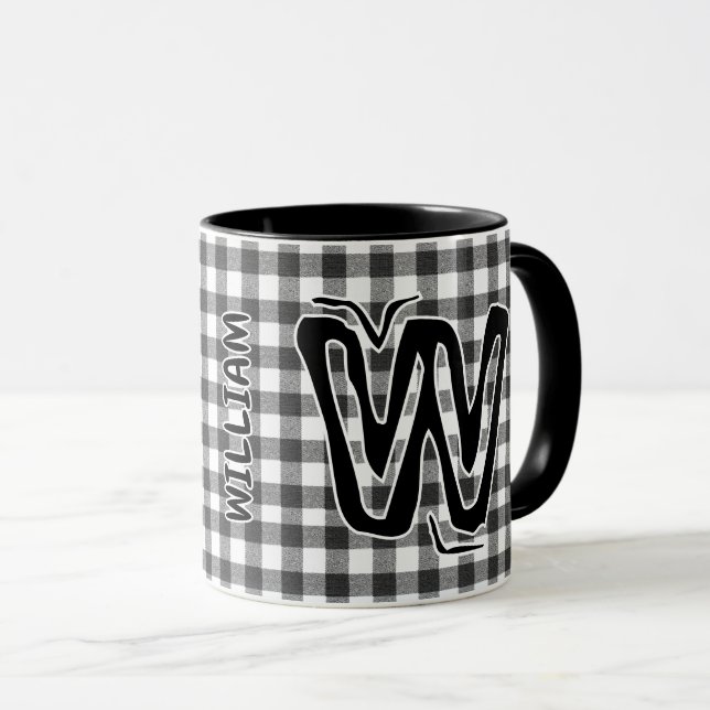 Taza Cuadro Negro (Nombre de Monograma Antiguo) Café Vi (Anverso derecho)