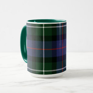 Taza Cuadro rústico púrpura y verde Tartán