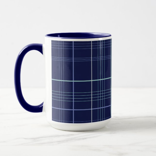 Taza Cuadros Azules de Invierno (Izquierda)
