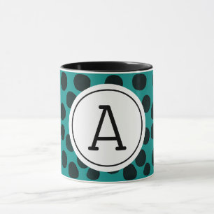 Taza Cuadros de color negro con monograma
