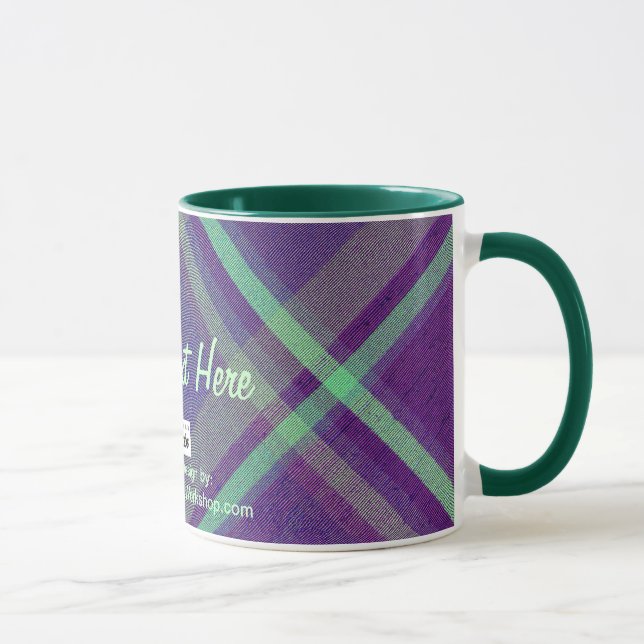 Taza Cuadros en Diagonal, Tu Texto Aquí (Derecha)