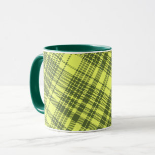 Taza Cuadros Escoceses Verde Oliva y Amarillo Lima