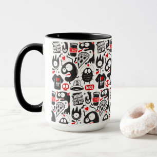 Taza Cuadros raros de monstruos negros y rojos