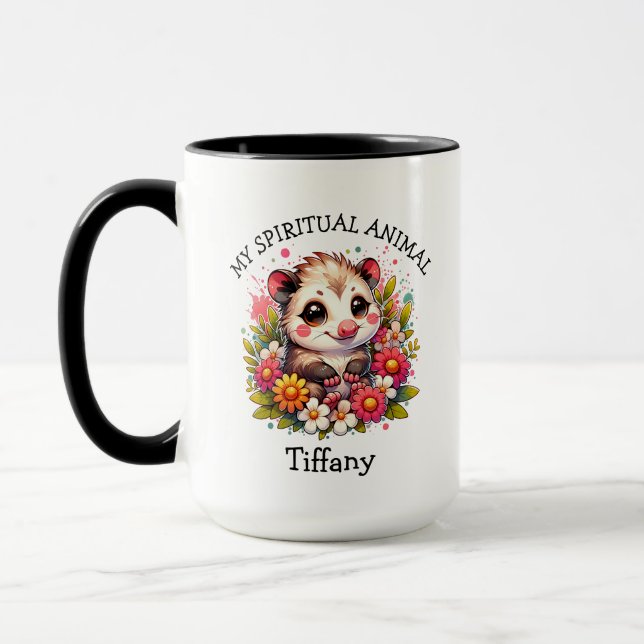 Taza Cualquier cosa es possum-ble | Pun personalizado (Izquierda)