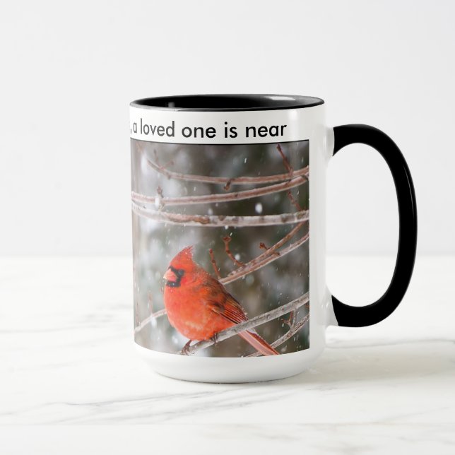 Taza Cuando aparece un cardenal, amado está cerca (Derecha)