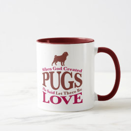Taza Cuando Dios creó pugs