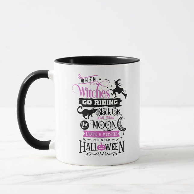 Taza Cuando las brujas van en Halloween en la Luna de G (Izquierda)