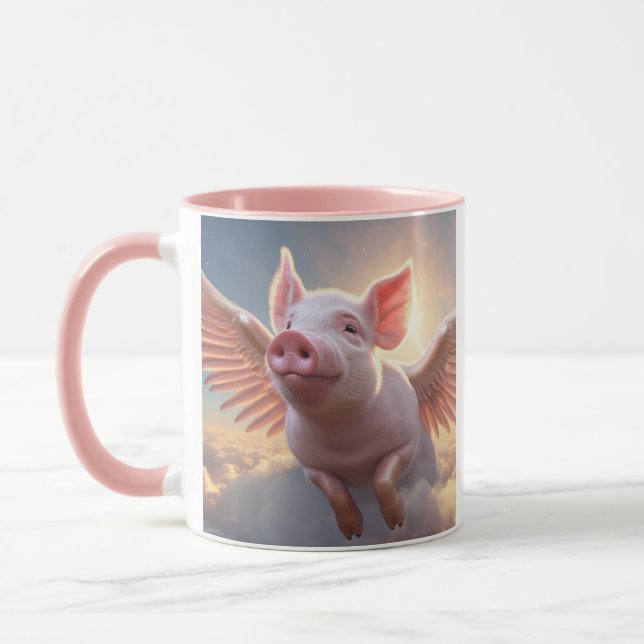 Taza Cuando los cerdos vuelan al Personalizado Monogram (Izquierda)