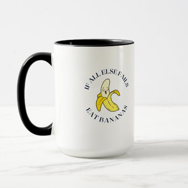Taza Cuando todo lo demás falla, come plátanos (Izquierda)