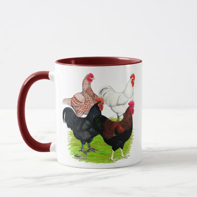 Taza Cuarteto de gallos de raza pesada (Izquierda)